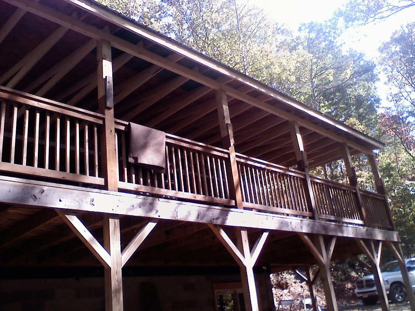 Timber framing under a new elevated porch and deck — Roof Leak Repair in Petros by Roofing Brothers